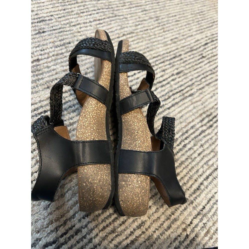 TAOS TRULIE Black Braided Leather Wedge Sandals Size 39 / 8.8.5 - Picture 8 of 8